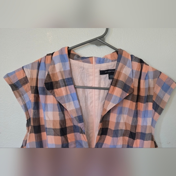 French Connection Gingham/Plaid Cotton Summer Dress Size 8 - Picture 4 of 7